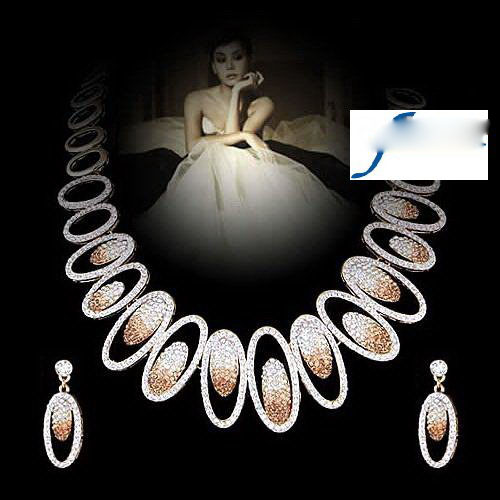 Golden Crystal Fashion Bridal Wedding Jewelry Set