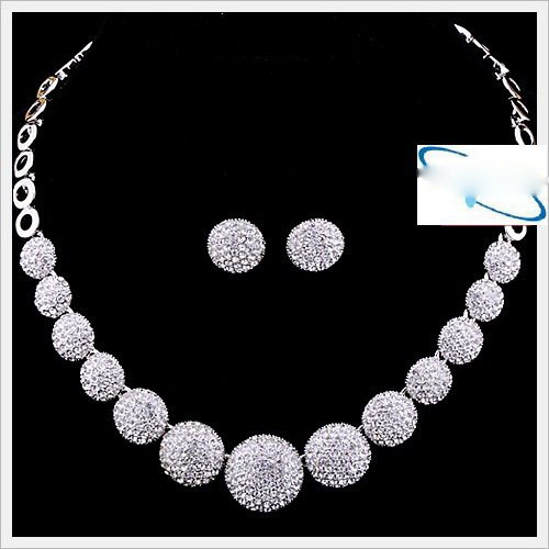 Ball Design Crystal Bridal Wedding Jewelry Set