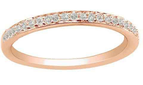 14K Rose Gold Pave Diamond Wedding Rings