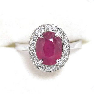 925 Silver Natural Ruby Ring