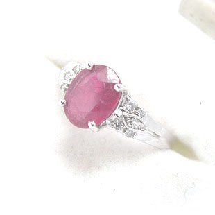 Pink Gemstone Natural Ruby with 925 Silver Ring