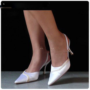 7.6cm Heel Rubber Outsole Cotton Lining Wedding Shoes
