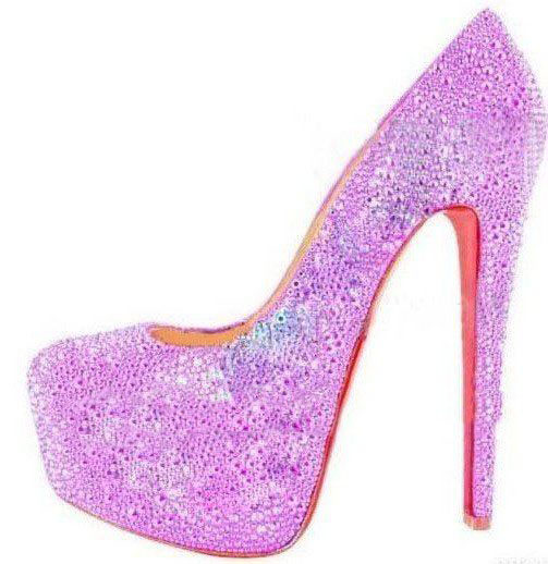 14CM Heels Double Water Table White Crystal Wedding Shoes