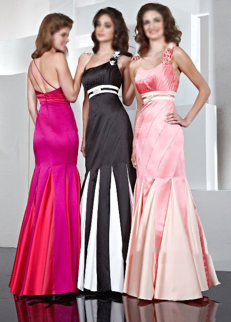 Floor-Length One-Shoulder A-Line Sleeveless Evening Dresses
