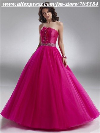 Fashion Strapless Taffeta Prom Dress