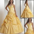 Yellow Custom Made Sleveeless Beaded Floor Length Lace Up Prom Dresses