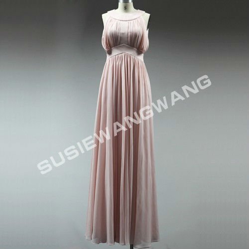 Sleeveless Full-Length Draped Celebrity Dresses