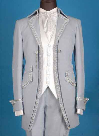 Cotton And Polyester Windproof Breathable Silver Tuxedos
