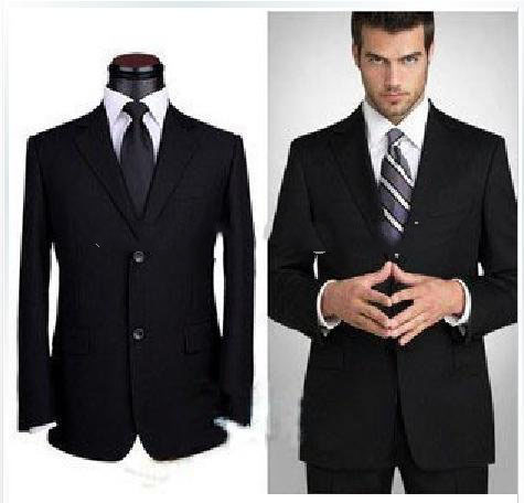 Black Breathable Woolen Pure Handmade Tuxedo