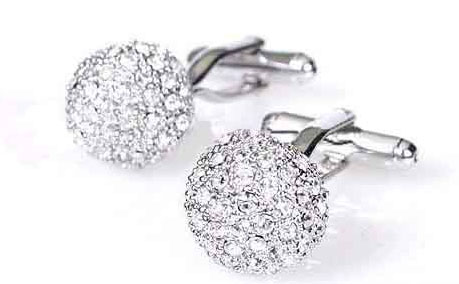 Lucite Sliever Crystal Cuff Links