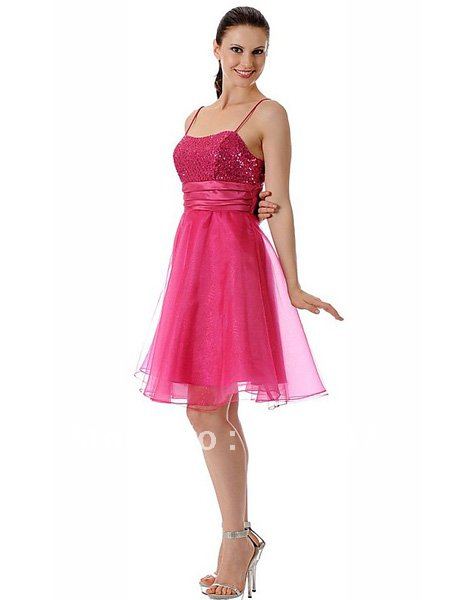 Knee-Length A-Line Beaded Junior Bridesmaid Dresses