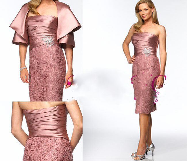 Stunning appliqued Satin Evening Gown Mother of the Bride Dresses