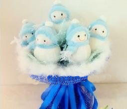 Cute Cat Wedding Bouquet for Valentine's Gift