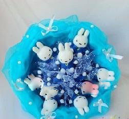 Valentine's Gift Blue Cute Cat Bouquet