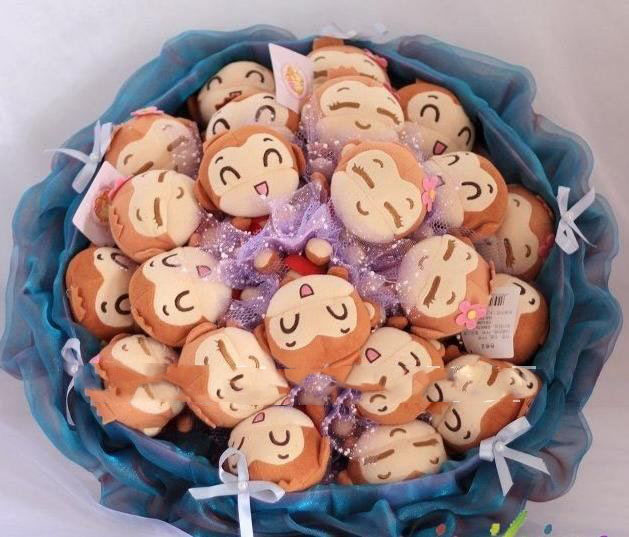 Cute Monkey Round Shape Durable Wedding Bouquet