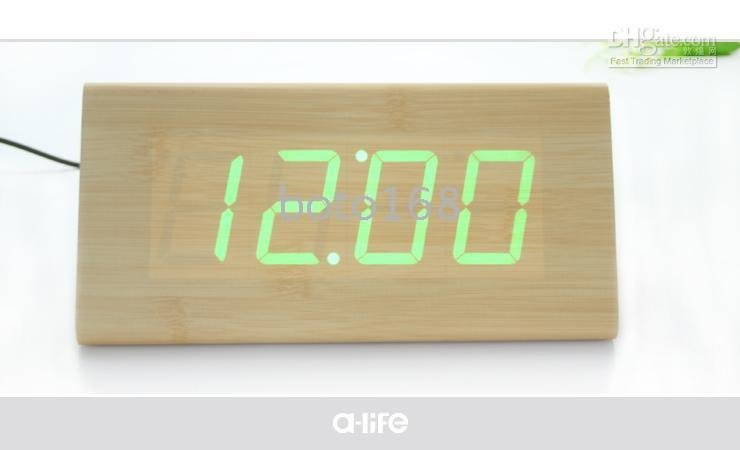 Bamboo Simple Design Stylish Appearance LED Clock