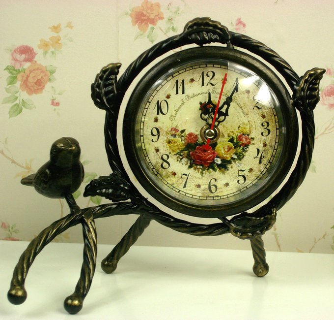 Vintage Copper Antique Quartz Analog Table Clocks