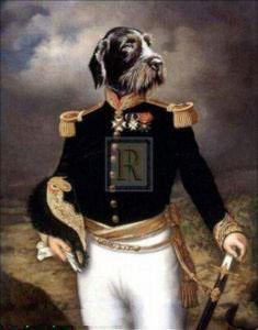 Modern Art Black Dog General Portrait Oil Painting
