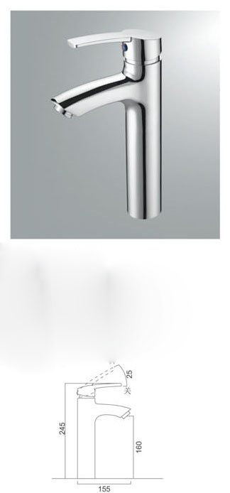 Chrome Lavatory Basin Kitchen Single Handle Sink Faucet