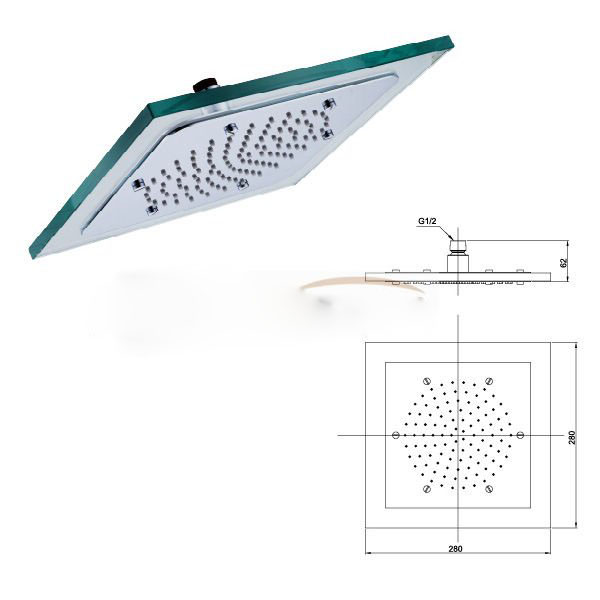 11 Inch Chrome Brass Water Saving Shower Head