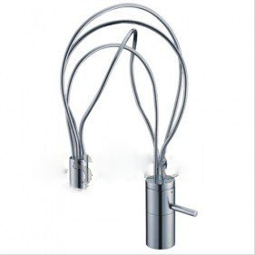 Cold and Hot Switch Single Handle Chrome Centerset Kitchen Faucet