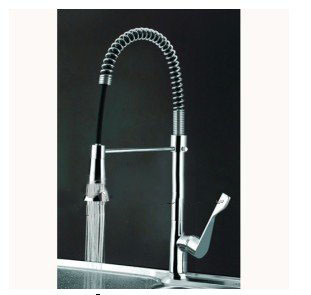 Single Handle Chrome Centerset LED Pull Out Kitchen Faucet
