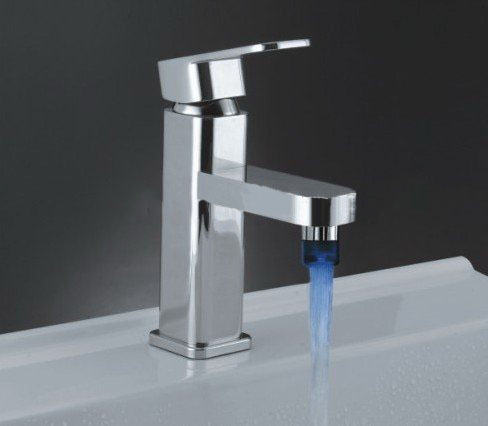 Set of LED Faucet with Hose Colorful Temperature Sensor LED Kitchen Faucet