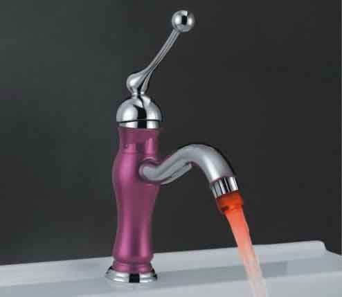 Single Handle Brass Brushed LED Sensor Faucet