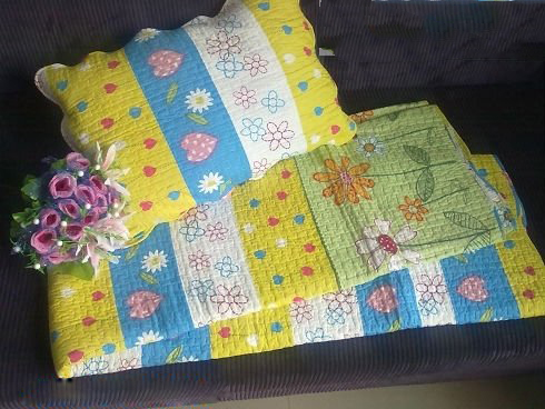 3 pcs 100% Cotton Printed Flower Children Bedding Set