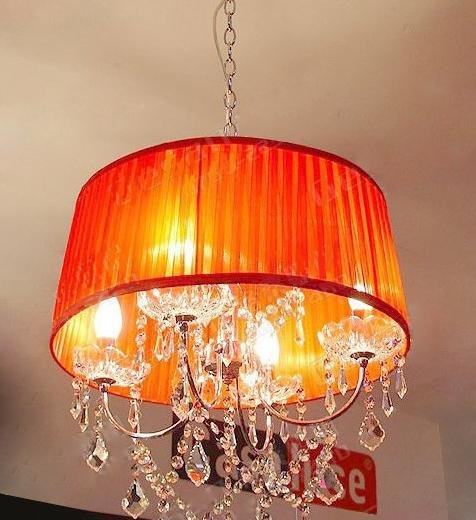 Red Yellow Energy Saving Crystal Pendant Light