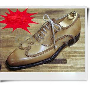 Handmade Pure Genuine Calf Lace-up Men's Oxford Shoes