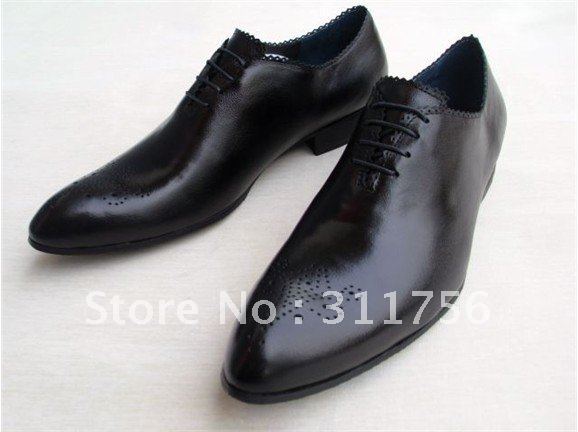 Lace-Up Floral First Layer Leather Men's Oxford Shoes