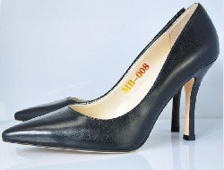 High Heels Genuine Leather Black Women's Bridal Shoes