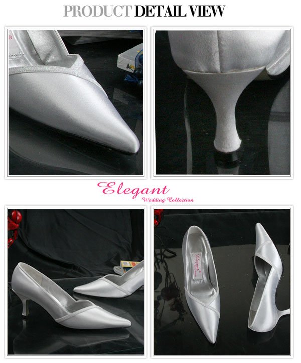 High Heel Elegant Shiny White Satin Women's Bridal Shoes