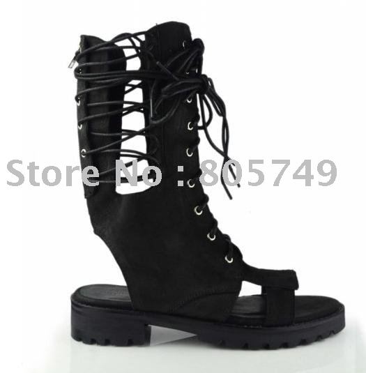 Genuine Leather Flat Boots