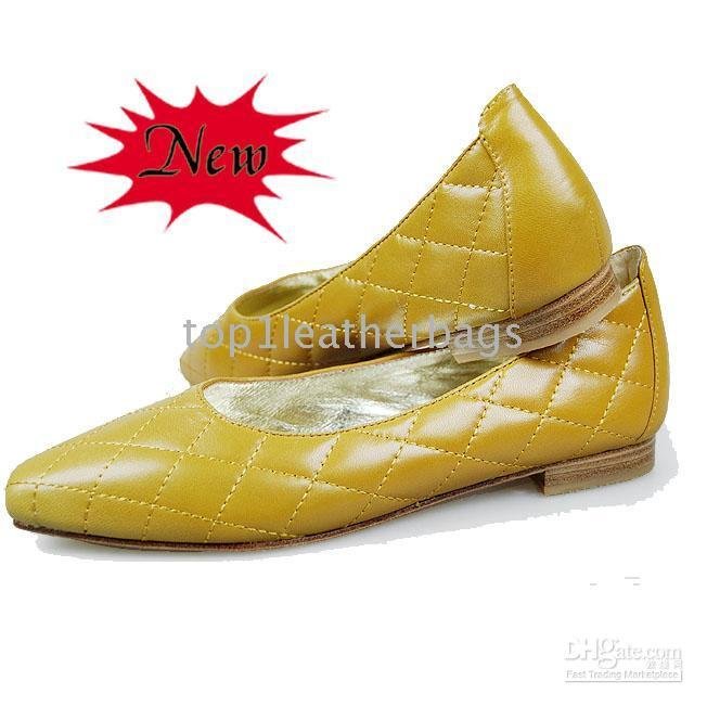 Quilted Skimmer Leather Women Designer Flats Shoes