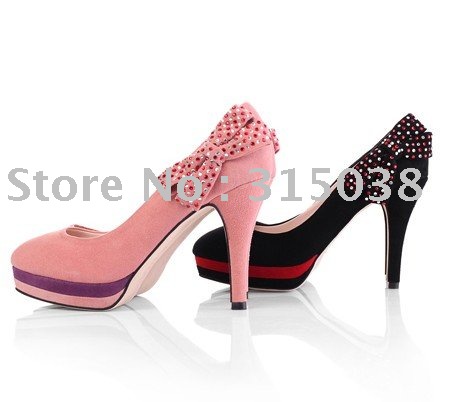 Dual-water Table Diamond Fashion Bow Loafers