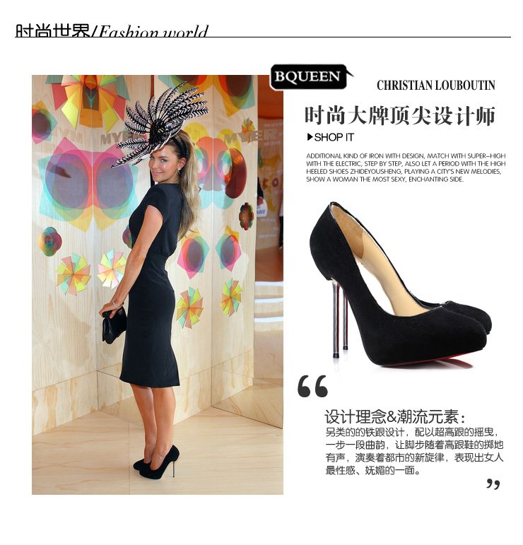 Genuine Leather Nubuck High Heels Shoes