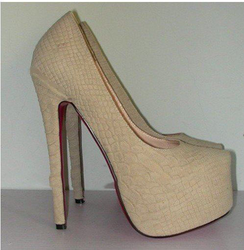 Sexy Round Toe Genuine Leather High Heels Shoes