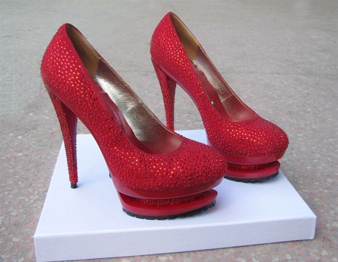 Genuine Leather Hollow-out Design Women's High Heels