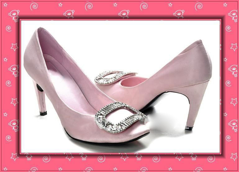 Handmade Square Toe Buckle High Heel Shoes