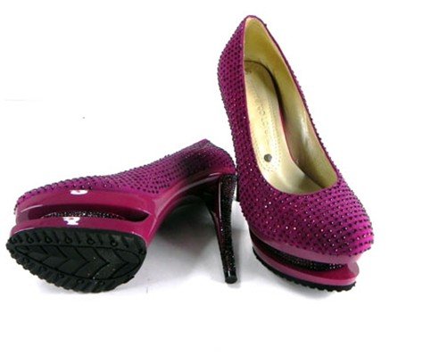 Waterproof High Heels Colorful Diamond Shoes