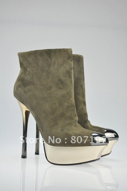 Sedue 4.5cm Platform Thin and High Heels Short Boots Platform Shoes