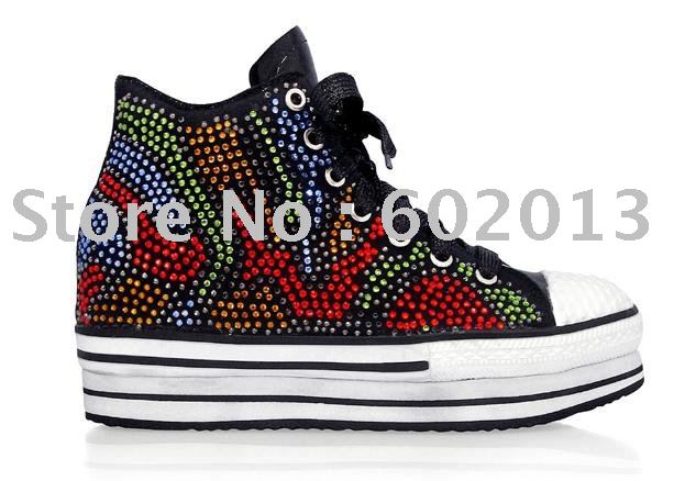 Rubber Rubber Colorful Diamond 100% Fancy Platform Shoes