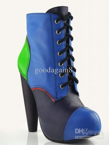 Leather Platform Ankle High Heel Sandals