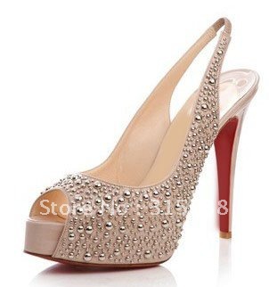 Fish Head Rhinestone High Heel Women's Sandals
