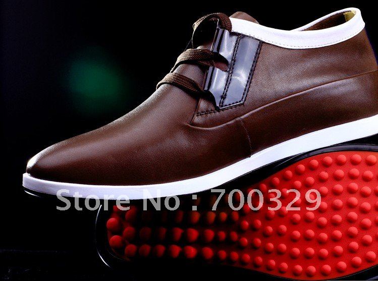 Wear-resistant Round Toe Lace-Up Leather Men's Casual Shoes