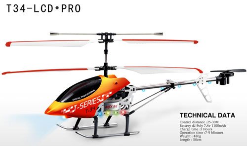 ABS Plastic LCD Remote Radio Control 3Ch RC Helicopter