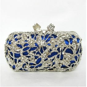 Ladies Royal Blue Diamond Elegant Evening Bags