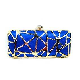 Ladies Europe Style Royal Blue Geometrical Figure Evening Bags